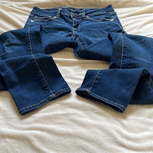 American Eagle Dark Blue Jeans Skinny size 2 Long - Picture 4 of 7
